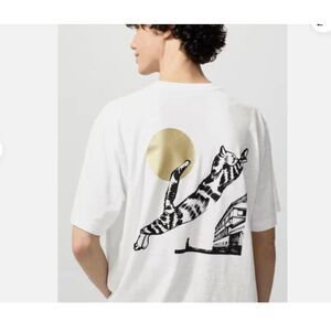 UNIQLO Sake Collection BIJOFU UT Graphic T-shirt XL Unisex Tabby Cat Japanese